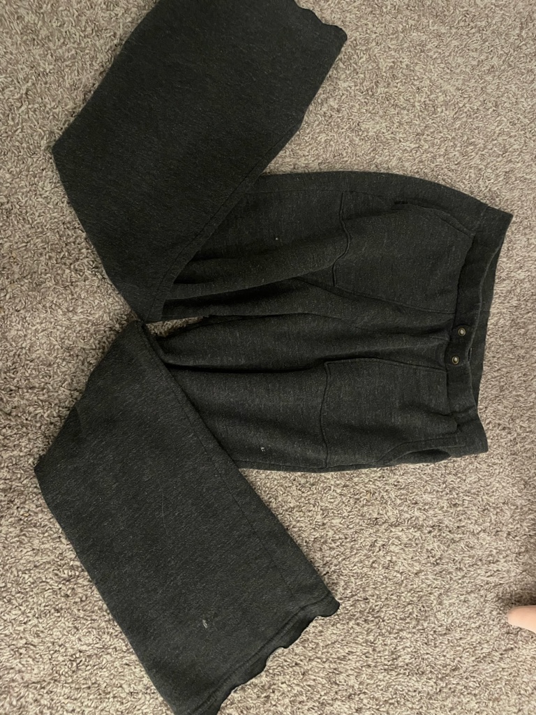 American Eagle Outfitters Charcoal Knit Wide-Leg Pants